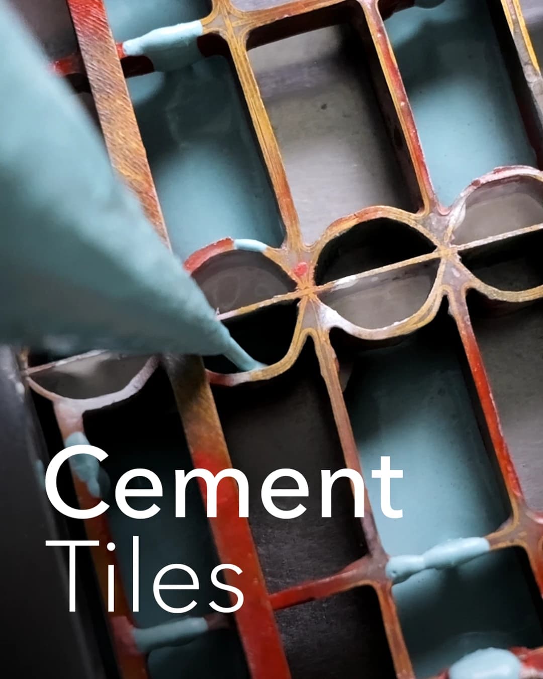 Traditional cement tile manufacturing.